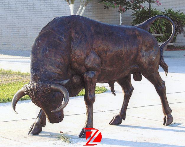 Metal bull statue